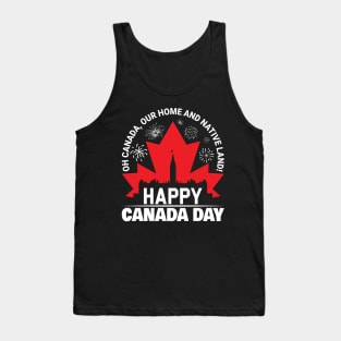 Happy Canada Day T-Shirt Patriotic Typography Design Tank Top